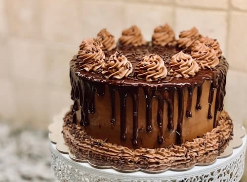 Beautiful custom chocolate layer cake
